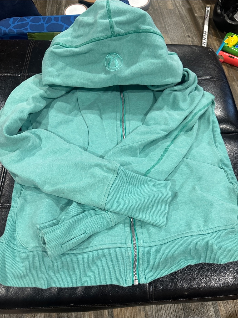 lululemon athletica Girls Mint Green Zip Hoodie with Thumbholes